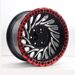 Rin 1097 JGO DE 4 RINES 15X8 6X114.3 CB:73.1 ET:0 6-114.3 con barrenación 6-114.3